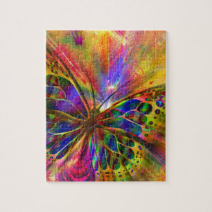 Abstrakte Butterfly Wasserfarbe Kunst Puzzle
