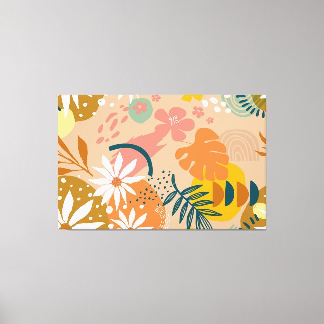 Abstrakte Canvas mit Blumenmuster Leinwanddruck (Vorderseite)