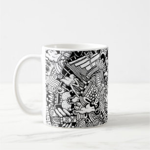Abstrakte Cartoon detaillierte Illustration Kaffeetasse