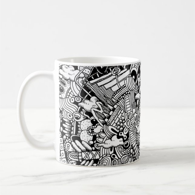 Abstrakte Cartoon detaillierte Illustration Kaffeetasse (Links)