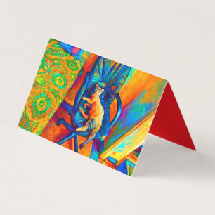 ABSTRAKTE CAT ART EXTRA FARBIG VON SIXSOX