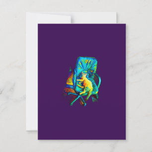 ABSTRAKTE CAT ART EXTRA FARBIG VON SIXSOX POSTKARTE
