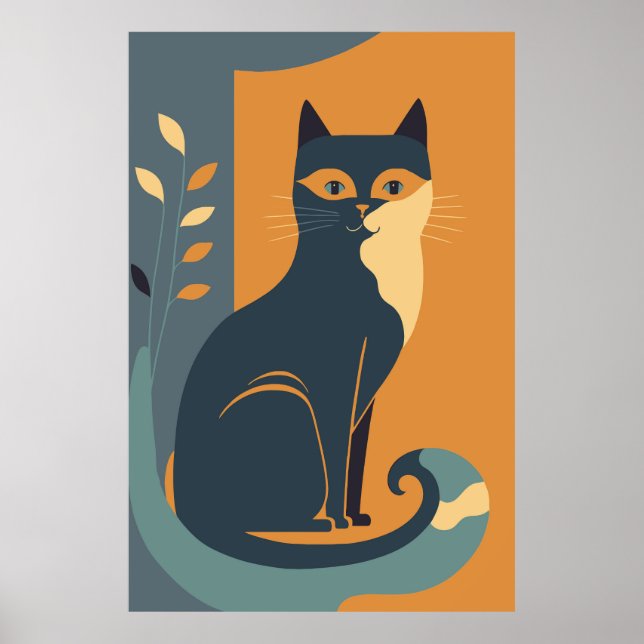 Abstrakte Cat Print Poster-Wohngestaltung Poster (Vorne)