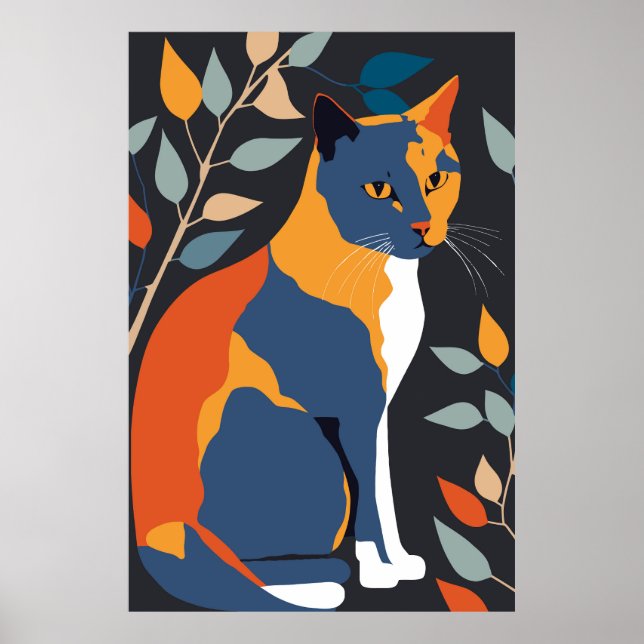 Abstrakte Cat Print Poster-Wohngestaltung Poster (Vorne)