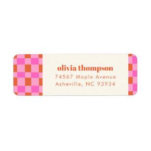 Abstrakte Checker Pink Orange Dusche Rücksendeadre