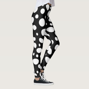 Abstrakte Cheetah Spots Schwarz-Weiß-Monochrome Leggings