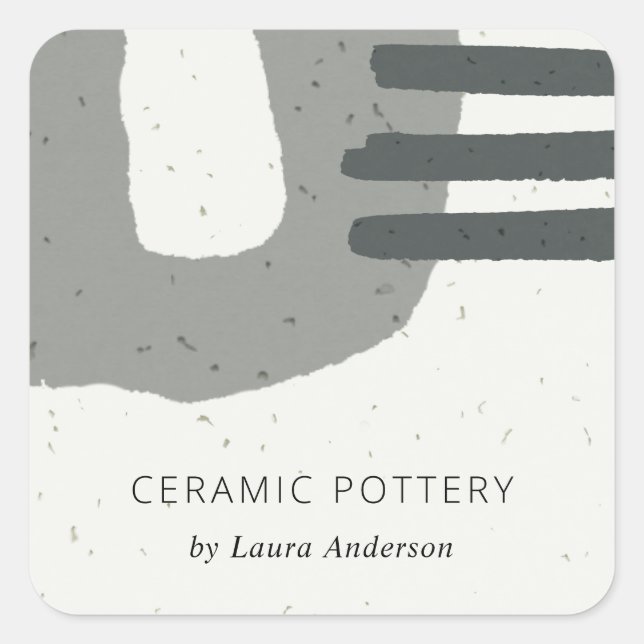 ABSTRAKTE CHIC-KERAMIK TEXTURE BROWN GRAY SPEZIFIZ QUADRATISCHER AUFKLEBER (Vorderseite)