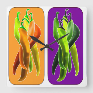 Abstrakte Chile Wall Clock Quadratische Wanduhr