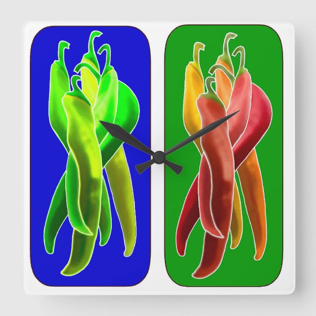 Abstrakte Chile-Wand-Uhr Quadratische Wanduhr (Vorderseite)