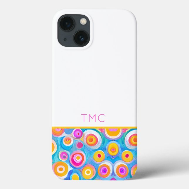 Abstrakte Circle Art INITIALS Sommerspass Case-Mate iPhone Hülle (Rückseite)