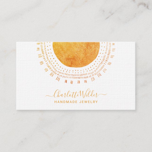 Abstrakte Circle Handmade Schmuck Business Card Visitenkarte (Vorderseite)