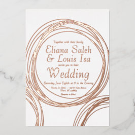 Abstrakte Circular Gold-Hochzeit Folieneinladung