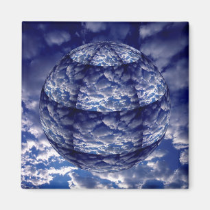 Abstrakte Cloud-3D-Kugel Magnet
