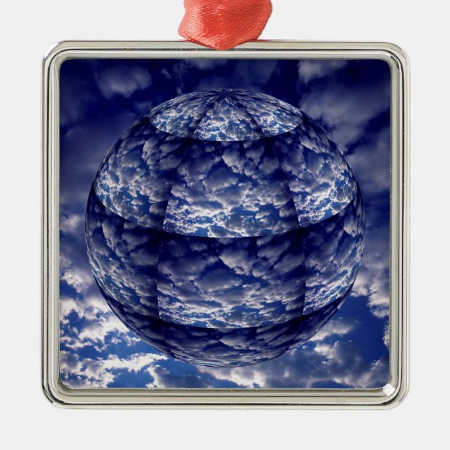 Abstrakte Cloud-3D-Kugel Ornament Aus Metall (Vorne)