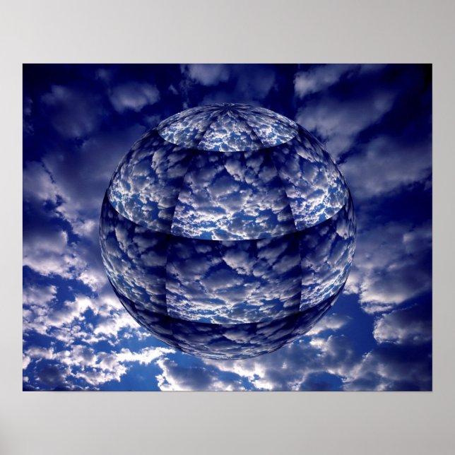 Abstrakte Cloud-3D-Sphäre Poster (Vorne)