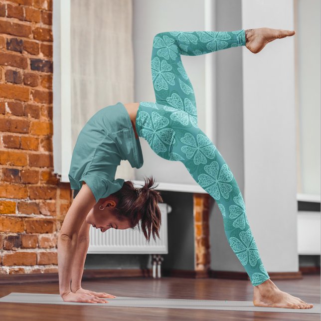 Abstrakte Clovers Pattern St Patrick's Day Leggings (Von Creator hochgeladen)