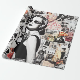 Abstrakte Collage der 60er Geschenkpapier