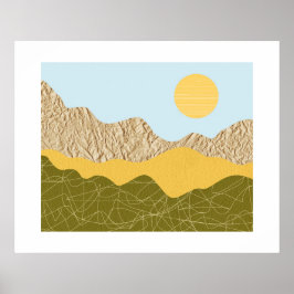 Abstrakte Collage-Landschaft Poster
