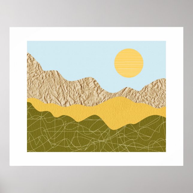 Abstrakte Collage-Landschaft Poster (Vorne)
