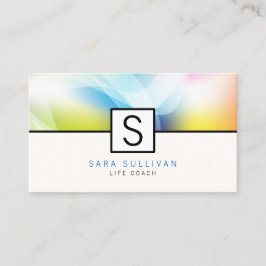 Abstrakte Colour Monogram Life Coach Business Card Visitenkarte