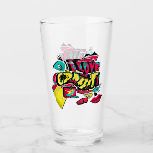 Abstrakte Comicen Graffiti-Stil Text grunge urban Glas