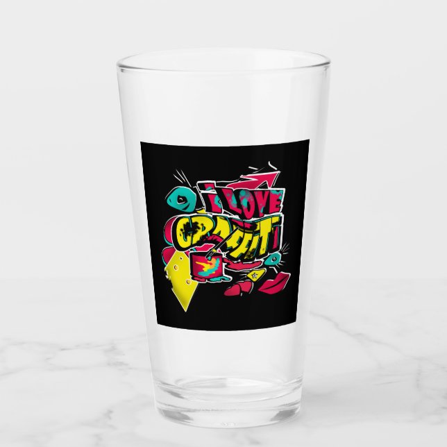 Abstrakte Comicen Graffiti Text grunge städtische  Glas (Vorderseite)