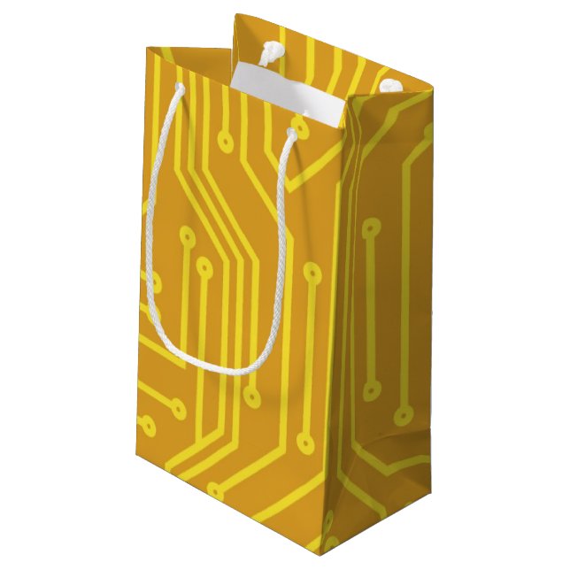 Abstrakte Computerausrüstung Kleine Geschenktüte (Rückseite Schrägansicht)