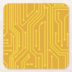 Abstrakte Computerausrüstung Rechteckiger Pappuntersetzer