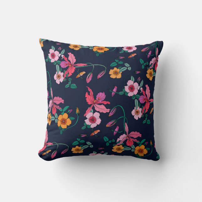 Abstrakte Coole Blume Kissen (Vorderseite)