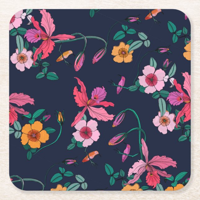 Abstrakte Coole Blume Untersetzer Set (Vorderseite)