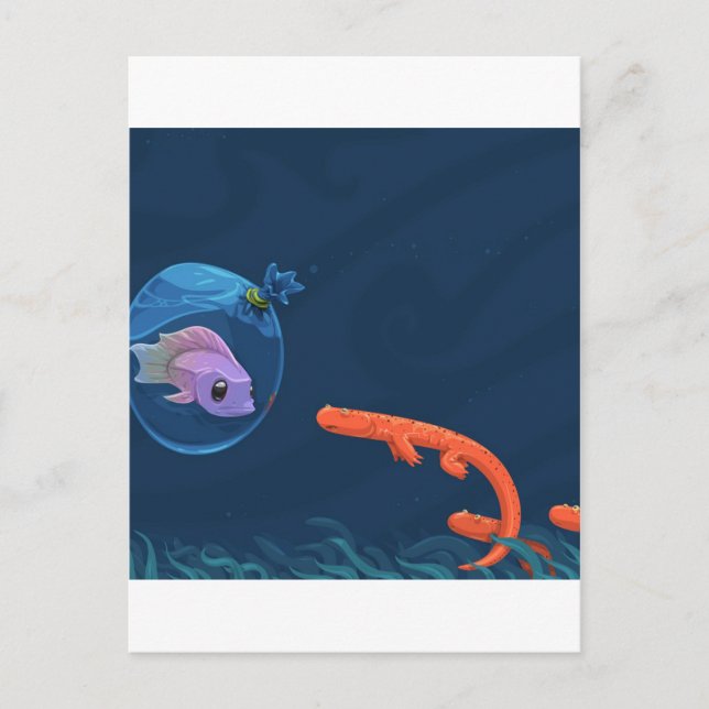 Abstrakte Coole Fische Postkarte (Vorderseite)