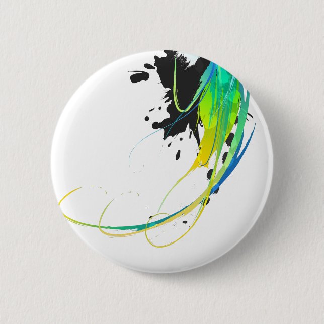 Abstrakte coole Gewässer Paint Spritzer Button (Vorderseite)