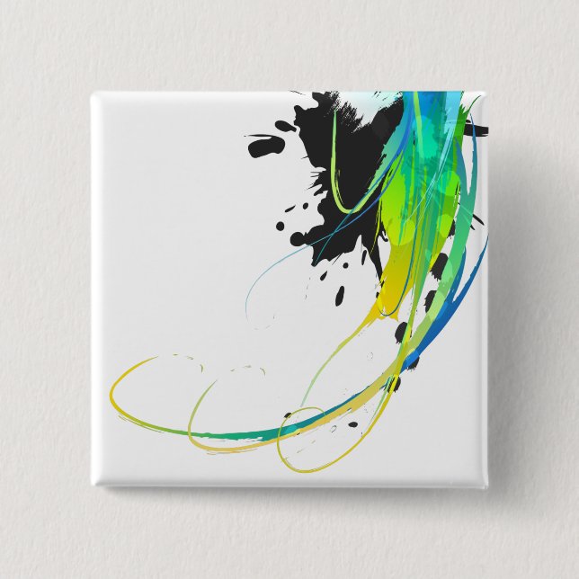 Abstrakte coole Gewässer Paint Spritzer Button (Vorderseite)