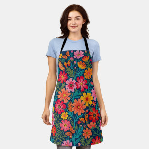 Abstrakte Cosmos-Blumen-Schmetterlinge-Schürze Schürze