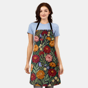 Abstrakte Cottagecore-Tagetes-Schmetterlinge-Schür Schürze