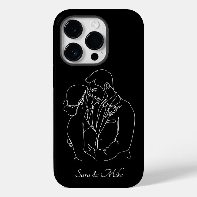 Abstrakte Couple Line Art , Boho Chic Case-Mate iPhone Hülle (Rückseite)