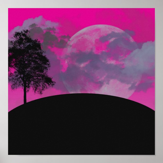 Abstrakte Crimson Moon Canvas Print Poster (Vorne)