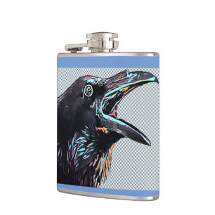 Abstrakte Crow Bird Originale Flachmann