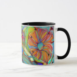 Abstrakte Cubist-Blumen-Tasse Tasse