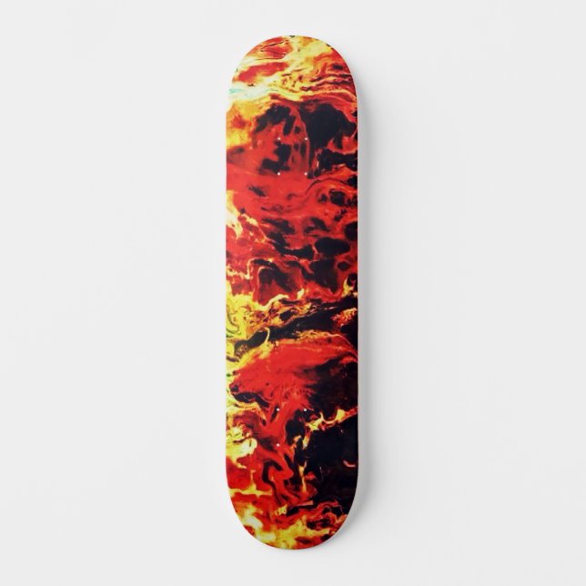Abstrakte Custom Street Art Inspiriert Feuerwirbel Skateboard (Vorderseite)