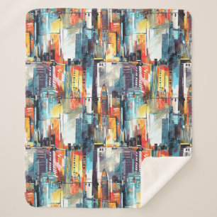 Abstrakte Cyberpunk-Stadtlandschaft-Skyline (2) Sherpadecke