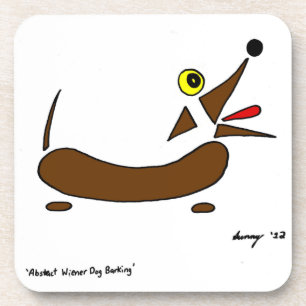 Abstrakte Dackel Hunde Untersetzer - Set von 6 Jah