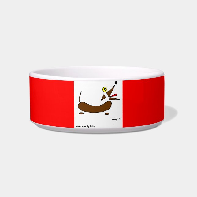 Abstrakte Dackel Hundeschuhe Napf (Vorderseite)