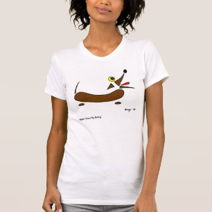 Abstrakte Dackel Hundewomens Zerstörter T - Shirt