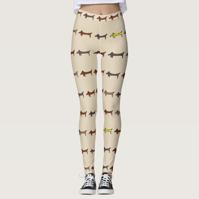 Abstrakte Dackel, Leggings (Vorderseite)