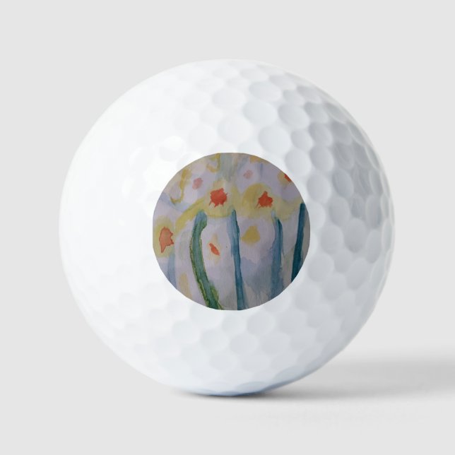 Abstrakte Daffodien Golfball (Vorderseite)