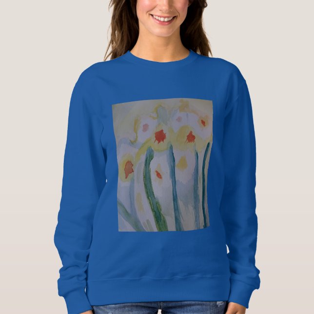Abstrakte Daffodien Sweatshirt (Vorderseite)