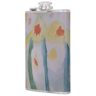 Abstrakte Daffodien Vinyl Wrapped Flask Flachmann