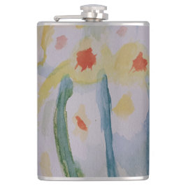 Abstrakte Daffodien Vinyl Wrapped Flask Flachmann