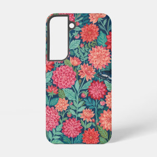Abstrakte Dahlias Schmetterlinge Garten Samsung Hü Galaxy Hülle